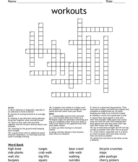 Exercise with a squat thrust crossword clue - The Crossword Solver found 53 answers to "SQUATS", 9 letters crossword clue. The Crossword Solver finds answers to classic crosswords and cryptic crossword puzzles. Enter the length or pattern for better results. Click the answer to find similar crossword clues . Enter a Crossword Clue. 